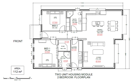 Transportable Modular Modern 2 Bedroom Wattle Home Design
